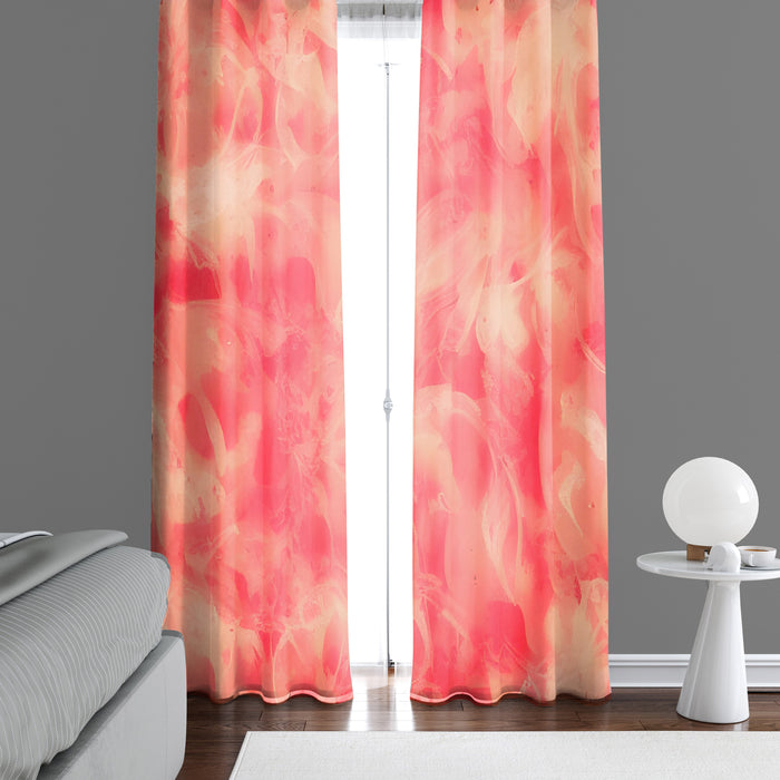 Abstract Window Curtain - Orange Smoky Pattern - Deja Blue Studios