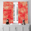 Abstract Window Curtain - Orange Smoky Pattern - Deja Blue Studios