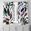 Floral Window Curtain - Purple and Green Morning Forest Floor - Deja Blue Studios