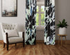 Abstract Window Curtain - Green and Black Paint Splatters - Deja Blue Studios