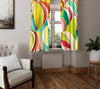 Abstract Window Curtain - Green, Red, and Blue Wavy Pattern - Deja Blue Studios