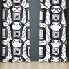 Geometric Window Curtain - Black and White Abstract Squares - Deja Blue Studios