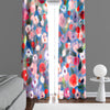 Floral Window Curtain - Pink and Blue Watercolor Peonies - Deja Blue Studios