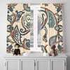 Paisley Window Curtain - Swirly Blue and Red Paisley Print - Deja Blue Studios