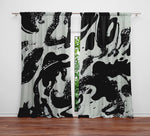 Abstract Window Curtain - Black and Gray Funky Spots - Deja Blue Studios