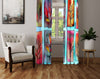 Floral Window Curtain - Pressed Autumn Leaves Stained Glass - Deja Blue Studios