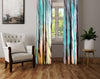 Abstract Window Curtain - Sunrise Watercolor Forest - Deja Blue Studios