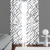 Abstract Window Curtain - Wavy Black and White Stripes - Deja Blue Studios