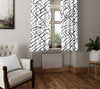 Abstract Window Curtain - Wavy Black and White Stripes - Deja Blue Studios