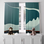 Abstract Window Curtain - Steel Gray Smoky Mountain - Deja Blue Studios