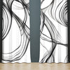 Abstract Window Curtain - Black and White Smoky Haze - Deja Blue Studios