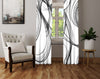 Abstract Window Curtain - Black and White Smoky Haze - Deja Blue Studios