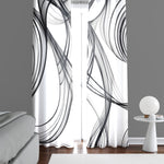 Abstract Window Curtain - Black and White Smoky Haze - Deja Blue Studios