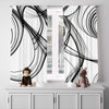 Abstract Window Curtain - Black and White Smoky Haze - Deja Blue Studios