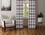 Plaid Window Curtain - Black and Red Checkered Picnic Pattern - Deja Blue Studios