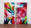 Floral Window Curtain - Abstract Fallen Rainbow Watercolor Sunflower - Deja Blue Studios