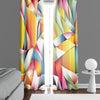 Abstract Window Curtain - Brightly Colored Kaleidoscope Print - Deja Blue Studios