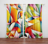 Abstract Window Curtain - Brightly Colored Kaleidoscope Print - Deja Blue Studios