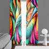 Abstract Window Curtain - Rainbow Swirly Sunrise Leaf Pattern - Deja Blue Studios