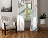 Geometric Window Curtain - Grayscale Minimalist Kaleidoscope Pattern - Deja Blue Studios