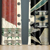 Abstract Window Curtain - Red and Blue Multi Pattern Spots and Stripes - Deja Blue Studios