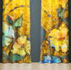 Floral Window Curtain - Van Gogh Inspired Yellow Flowers - Deja Blue Studios