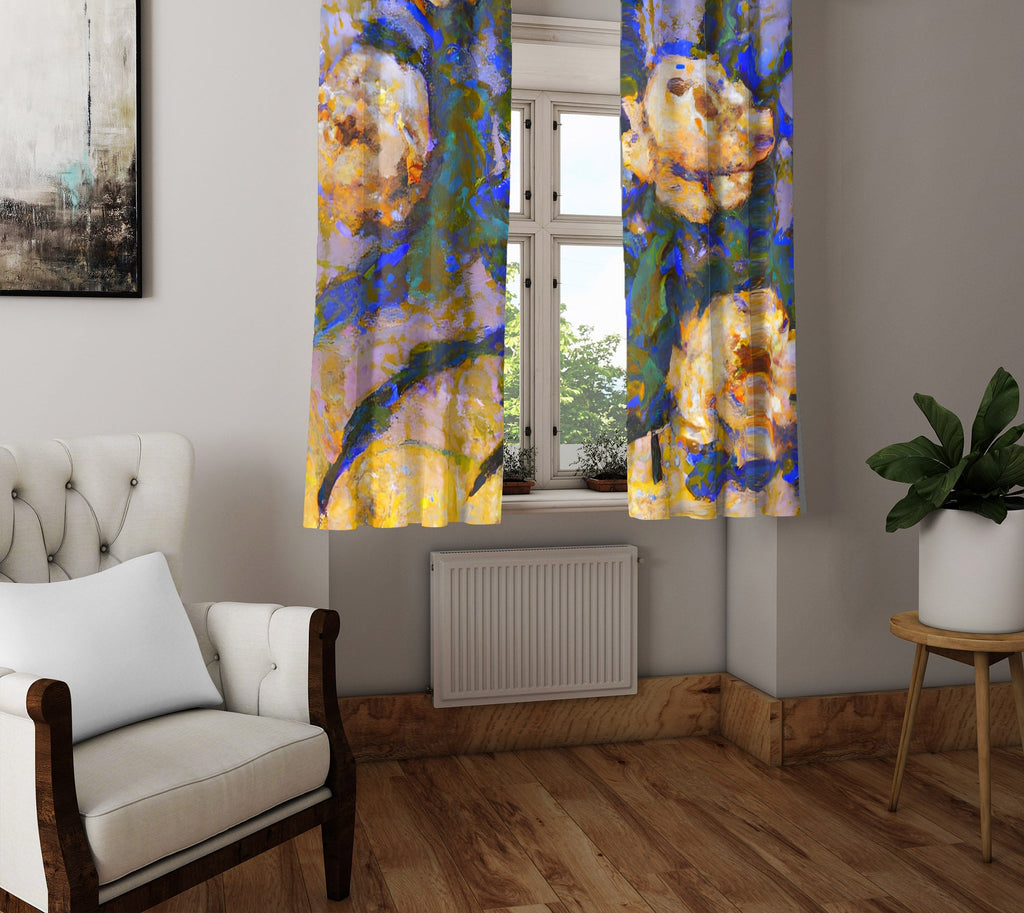 Window Curtains By Brazen Design Studio Yellow Star Thistle