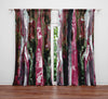 Striped Window Curtain - Pink and Green Watercolor Stripes - Deja Blue Studios