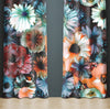 Floral Window Curtain - Blue and Orange Daisy and Peony Bouquet - Deja Blue Studios