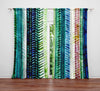 Striped Window Curtain - Blue and Green Abstract Striped Chevron - Deja Blue Studios