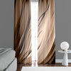 Abstract Window Curtain - Tan and Brown Wavy Afternoon - Deja Blue Studios