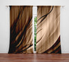 Abstract Window Curtain - Tan and Brown Wavy Afternoon - Deja Blue Studios