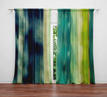Striped Window Curtain - Green Abstract Stripes - Deja Blue Studios