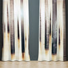Abstract Window Curtain - Brown and Beige Winter Forest - Deja Blue Studios