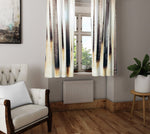 Abstract Window Curtain - Brown and Beige Winter Forest - Deja Blue Studios