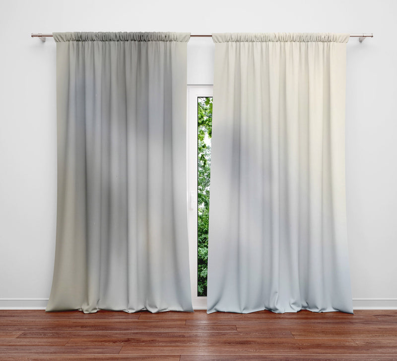 Abstract Window Curtain - Hazy Grayscale Early Morning - Deja Blue Studios